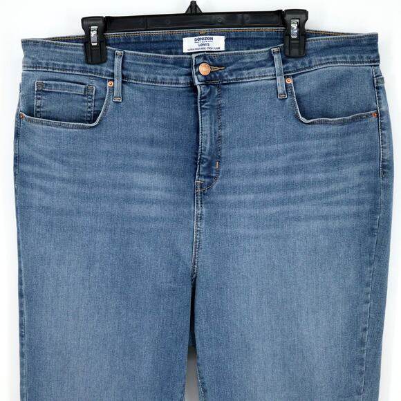 Levis Denizen Jeans Plus Size 18 34W Blue Denim Ultra High Rise Crop Flare - Picture 6 of 13